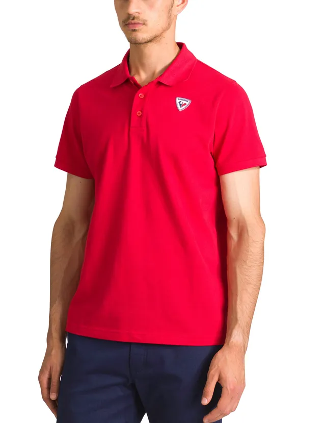 rossignol-polo-con-logo-uomo-manica-corta-100-cotone-carmin image 1
