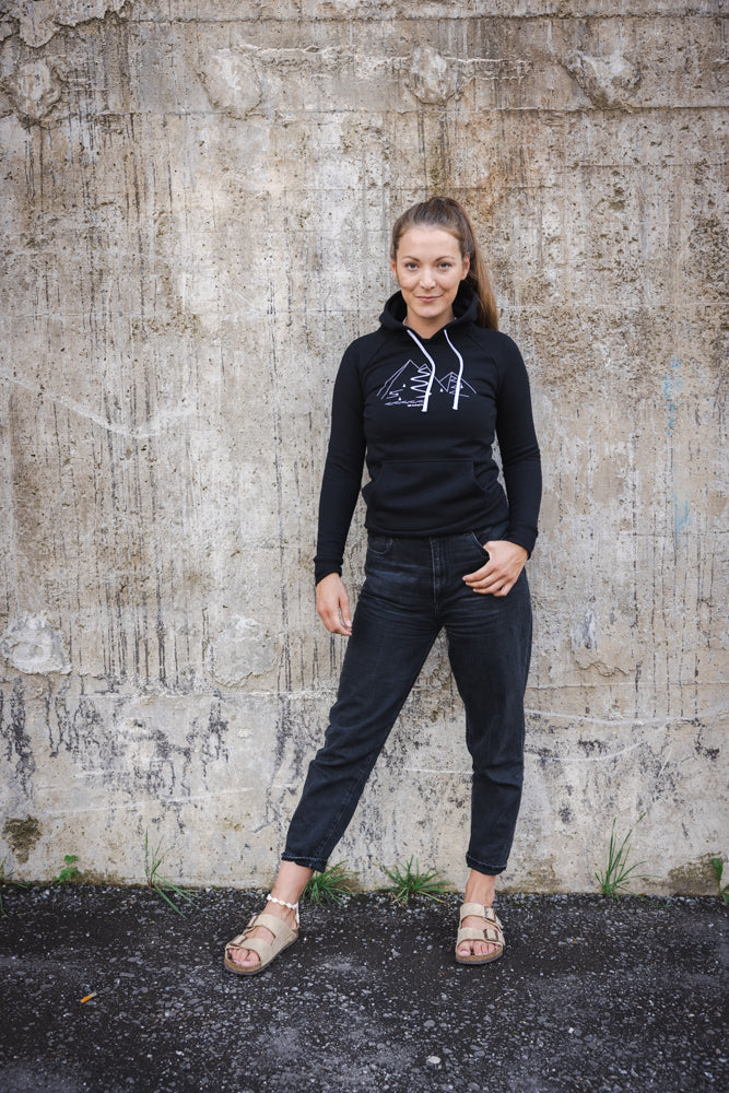 k-stle-hoody-mountain-women-felpa-con-cappuccio-nera image 5