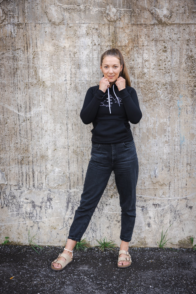 k-stle-hoody-mountain-women-felpa-con-cappuccio-nera image 4