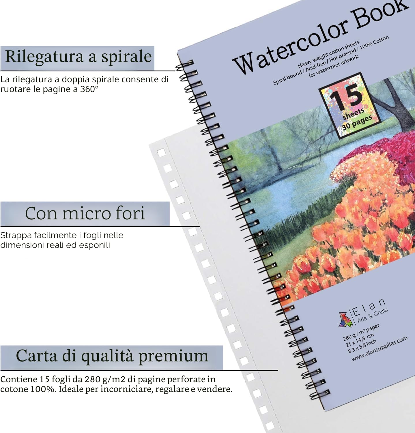 elan-blocco-acquerello-a5-300gsm-100-cotone-15-fogli image 2