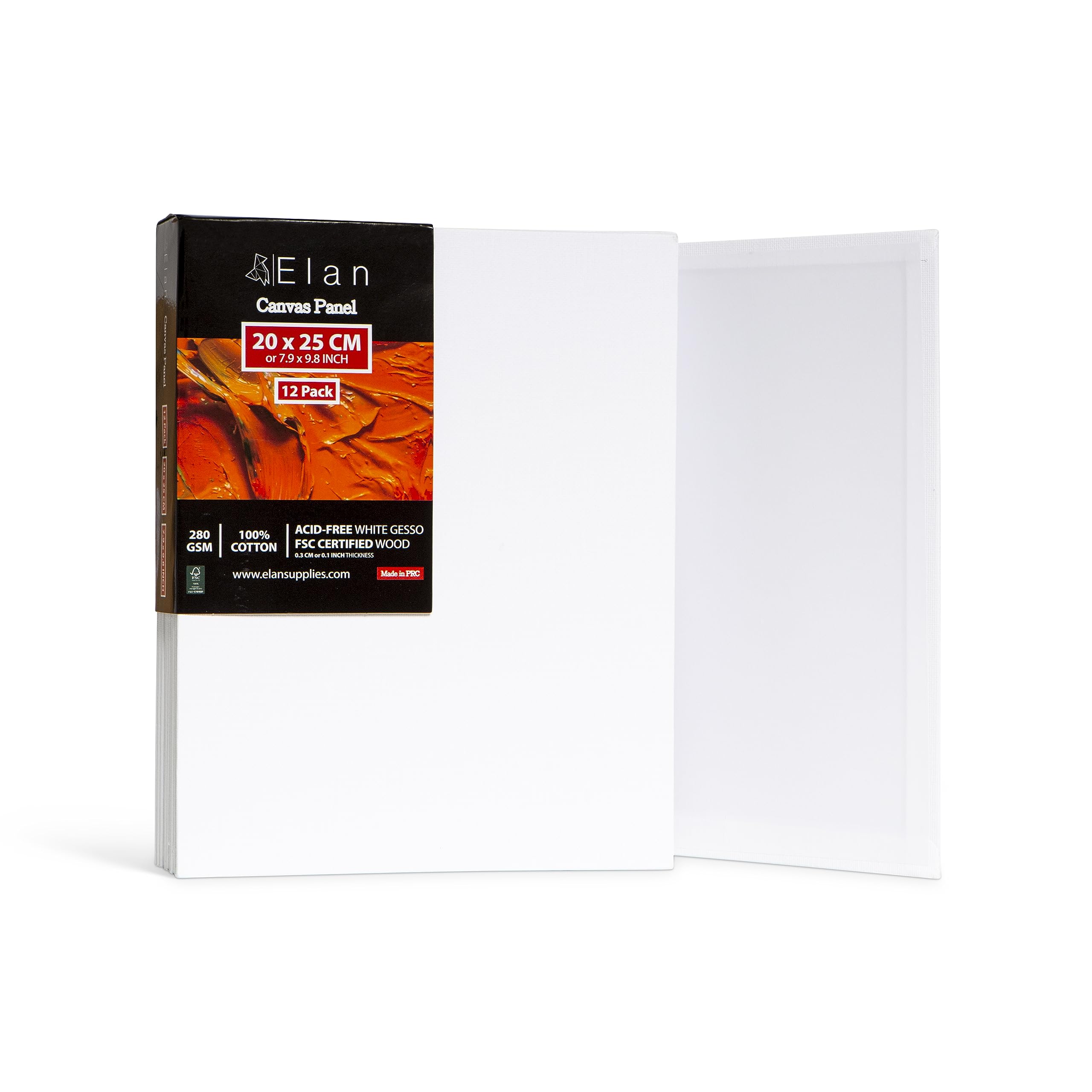 elan-tela-per-dipingere-20x25-cm-set-12-pezzi-280-gsm image 1