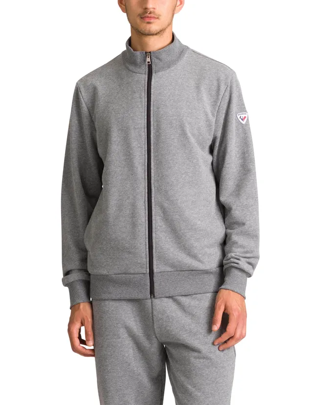 rossignol-felpa-full-zip-logo-uomo-grigio-erica-m image 1