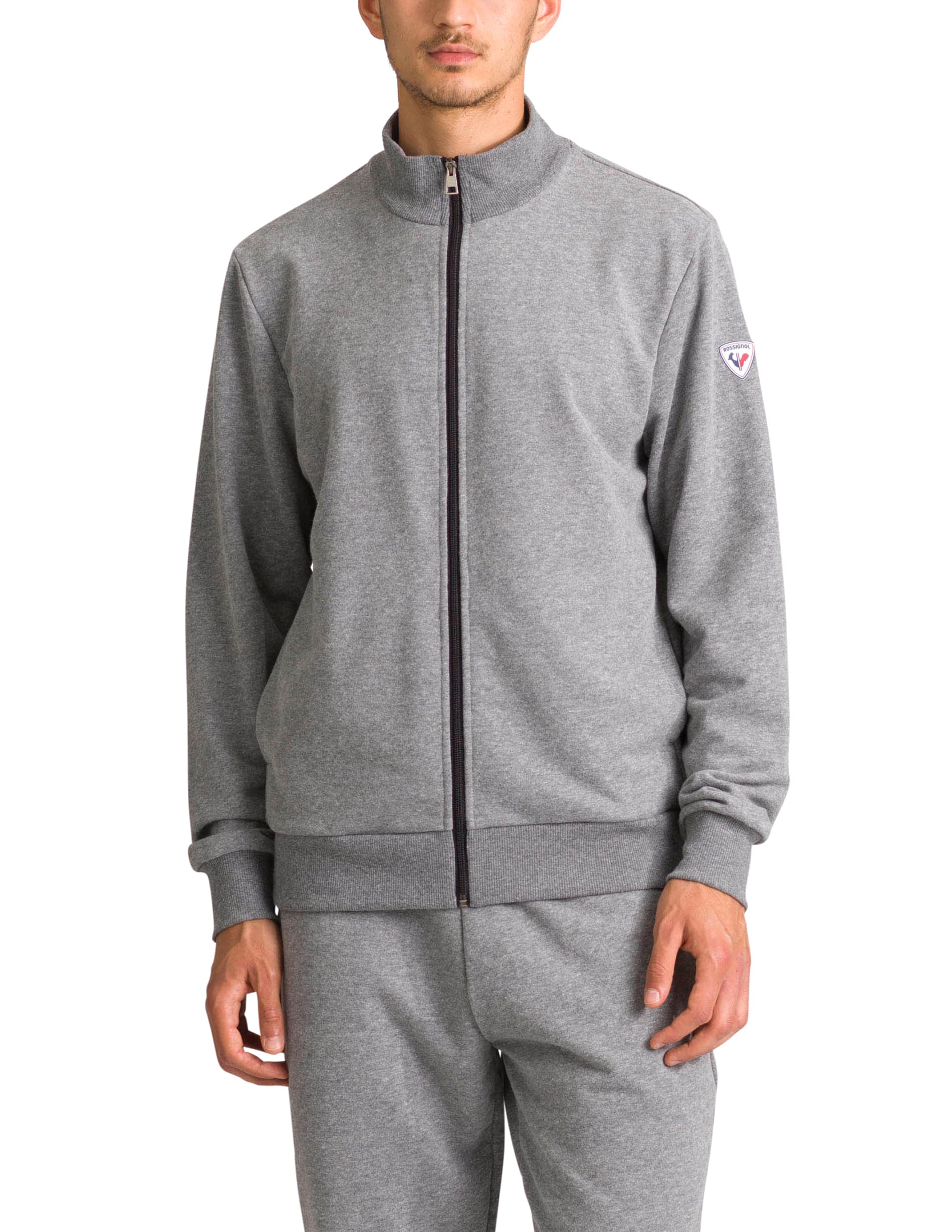 rossignol-felpa-full-zip-logo-uomo-grigio-erica-m image 1